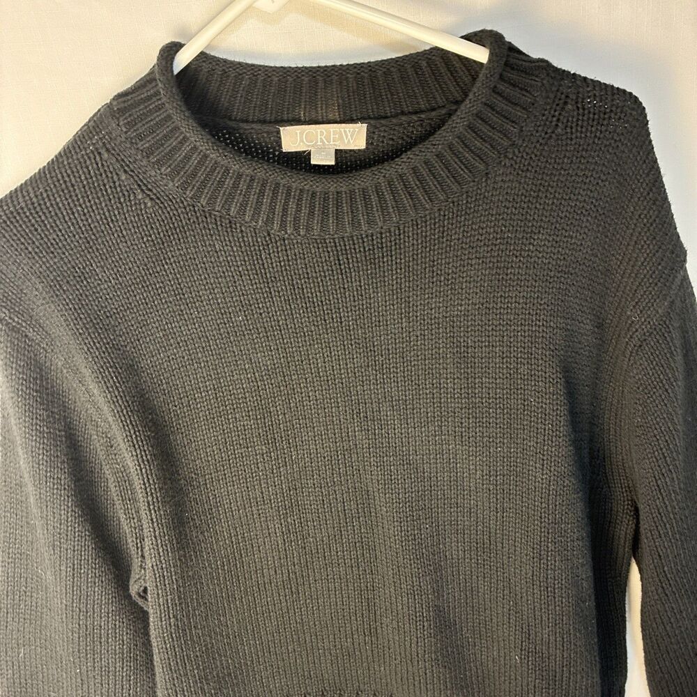 J Crew Sweater Womens Size Medium Black Round Neck Long Sleeve Capsule Casual